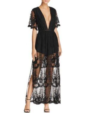 chinese dress ladies Marguerite White Lace Dip Hem Midaxi Dress – Frock and Frill main image 1